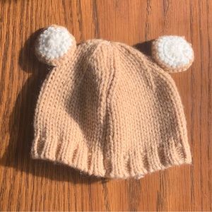 Tan Newborn Crochet Bear Hat